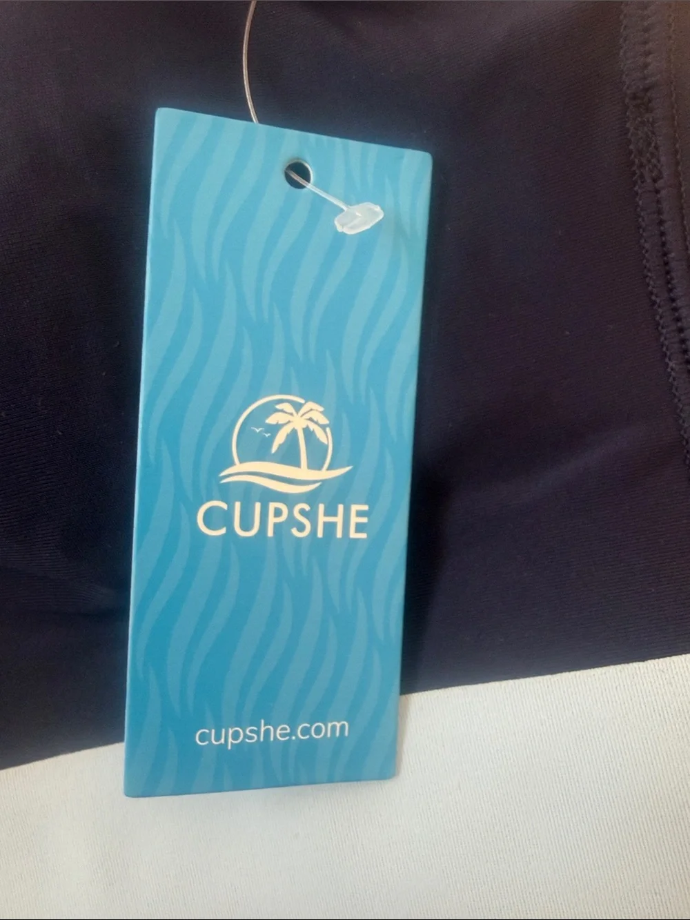 NWT Cupshe Navy and Light Blue High-Waist Sporty Bikini Set - Picture 2 of 9